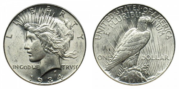 1934 D Peace Silver Dollar