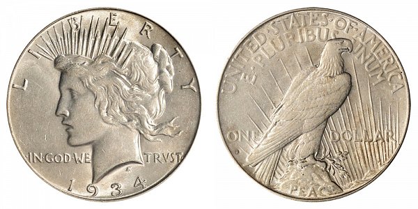 1934 S Peace Silver Dollar