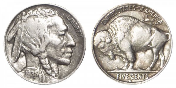 1935 D Indian Head Buffalo Nickel