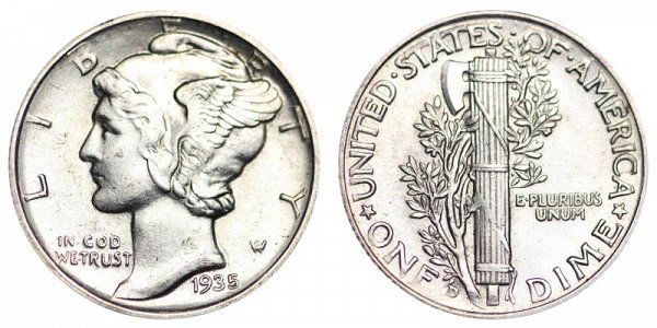 1935 D Silver Mercury Dime 