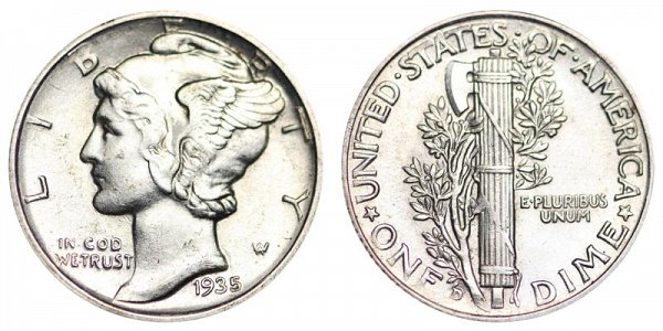 1935 D Silver Mercury Dime