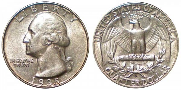 1935 D Washington Silver Quarter 