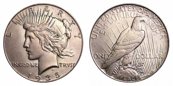 1935 Peace Silver Dollar 