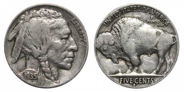1935 S Indian Head Buffalo Nickel