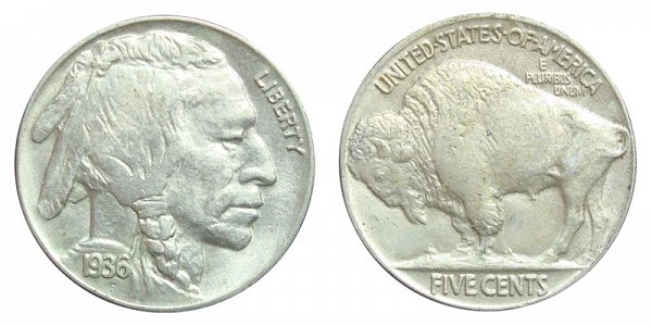 1936 Indian Head Buffalo Nickel 