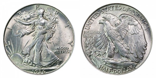 1936 Walking Liberty Silver Half Dollar 
