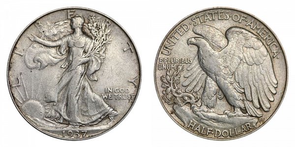 1937 D Walking Liberty Silver Half Dollar