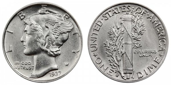 1937 S Silver Mercury Dime 