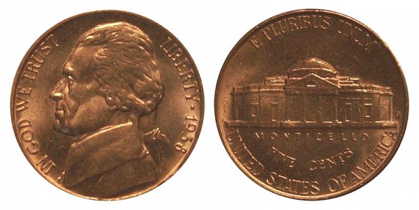 1938 S Jefferson Nickel 