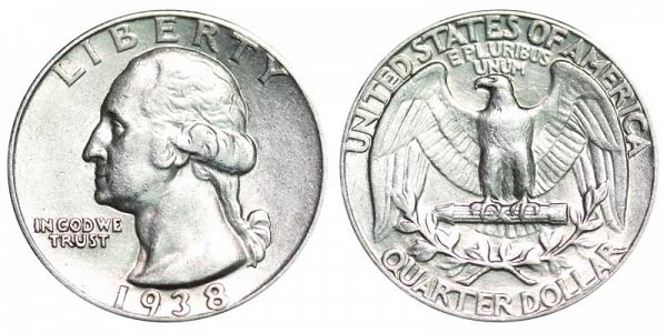 1938 Washington Silver Quarter 