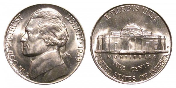 1939 D Jefferson Nickel