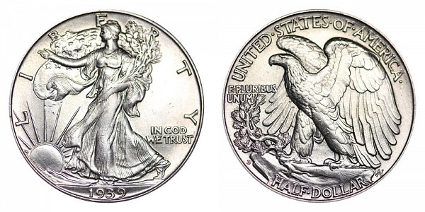 1939 D Walking Liberty Silver Half Dollar