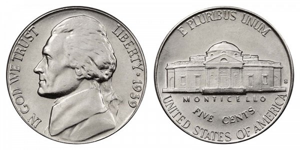 1939 S Jefferson Nickel 