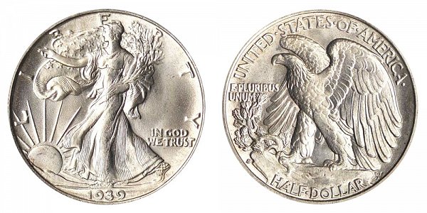 1939 S Walking Liberty Silver Half Dollar 
