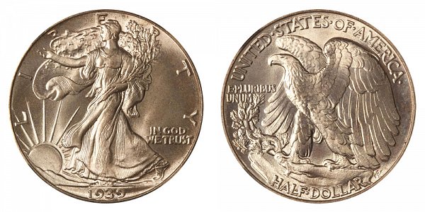 1939 Walking Liberty Silver Half Dollar 