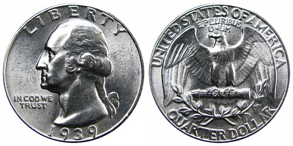 1939 Washington Silver Quarter