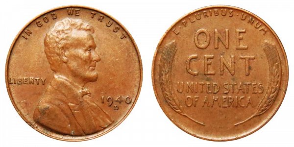 1940 D Lincoln Wheat Cent Penny 