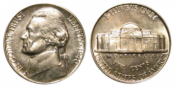 1940 Jefferson Nickel 