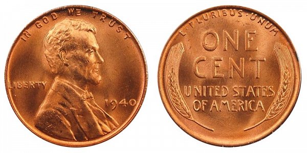 1940 Lincoln Wheat Cent Penny 