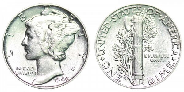 1940 Silver Mercury Dime 