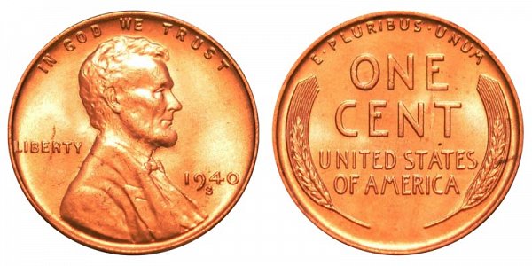 1940 S Lincoln Wheat Cent Penny 