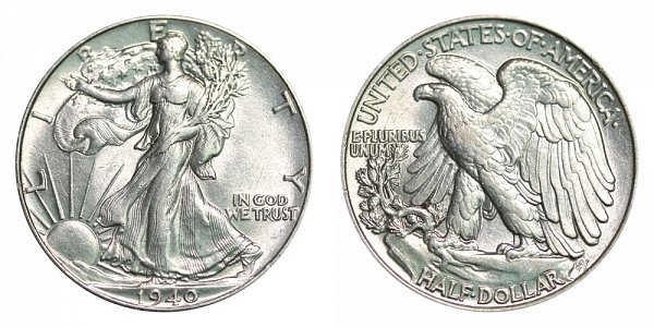 1940 Walking Liberty Silver Half Dollar