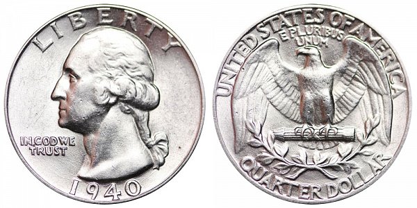 1940 Washington Silver Quarter 