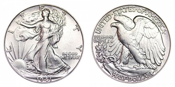 1941 D Walking Liberty Silver Half Dollar 