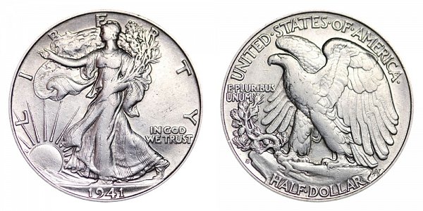 1941 S Walking Liberty Silver Half Dollar 