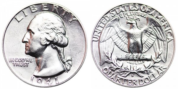 1941 S Washington Silver Quarter 