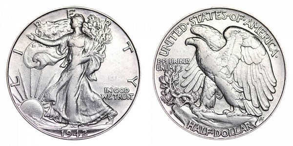 1942 D Walking Liberty Silver Half Dollar