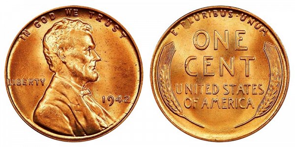 1942 Lincoln Wheat Cent Penny 