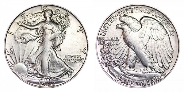 1942 S Walking Liberty Silver Half Dollar 