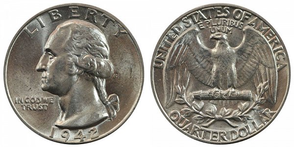 1942 Washington Silver Quarter 