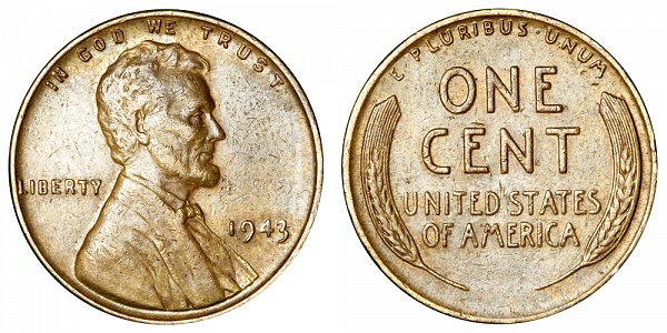 1943 Bronze/Copper Lincoln Wheat Cent Penny 