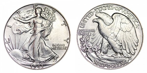 1943 D Walking Liberty Silver Half Dollar 