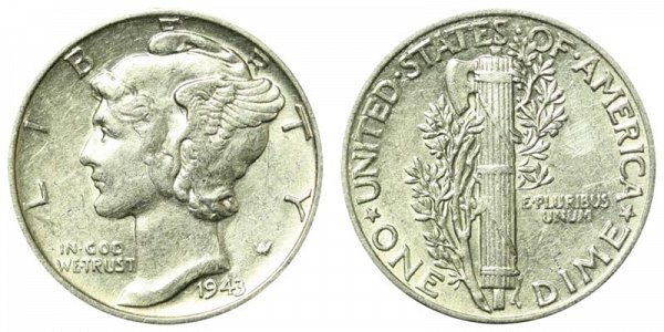 1943 Silver Mercury Dime