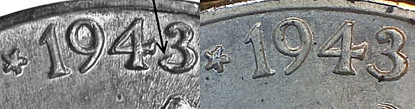 1943 P 3 Over 2 Wartime Jefferson Nickel - 1943 3/2 Silver War Nickel