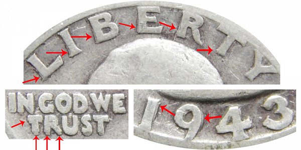 1943 S Doubled Die Obverse (DDO) Washington Silver Quarter 