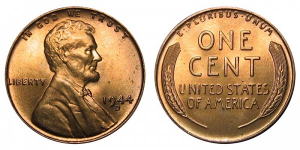 1944 D Lincoln Wheat Cent Penny 