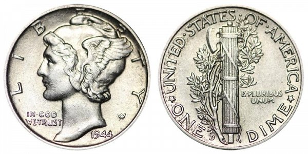 1944 D Silver Mercury Dime