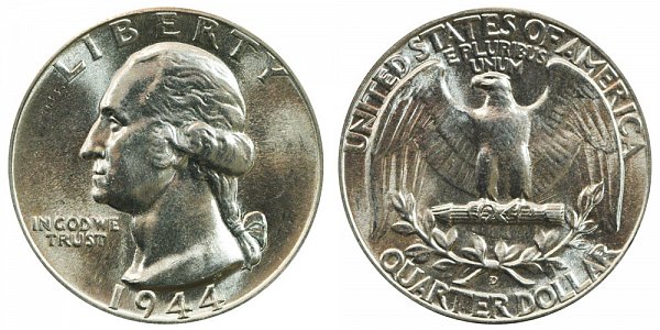 1944 D Washington Silver Quarter 