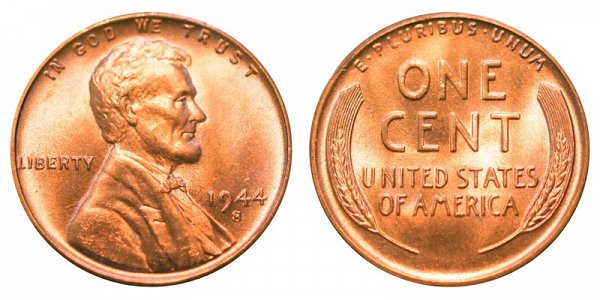 1944 S Lincoln Wheat Cent Penny 