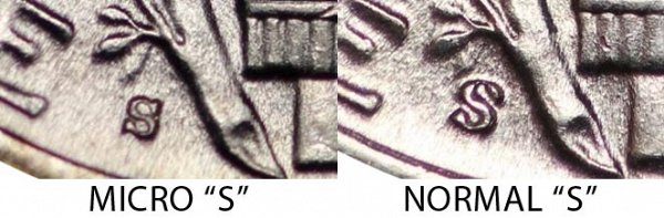 1945 Micro S vs Normal S Mercury Dime - Difference and Comparison