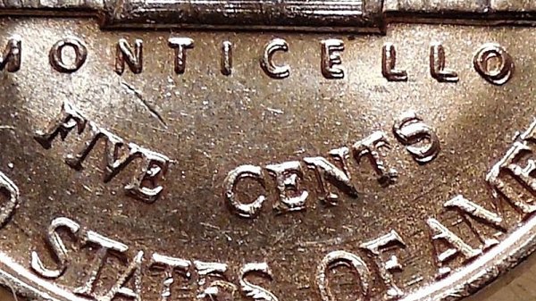 1945 P Doubled Die Reverse Wartime Jefferson Nickel - Silver War Nickel Error 