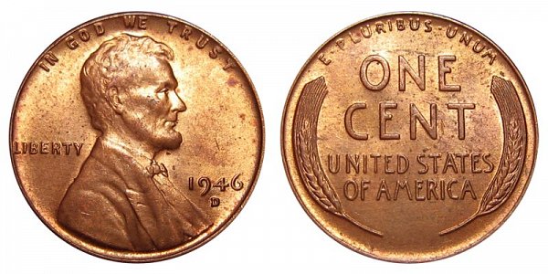 1946 D Lincoln Wheat Cent Penny 