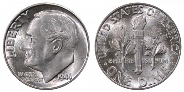 1946 D Silver Roosevelt Dime 