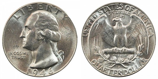 1946 D Washington Silver Quarter 