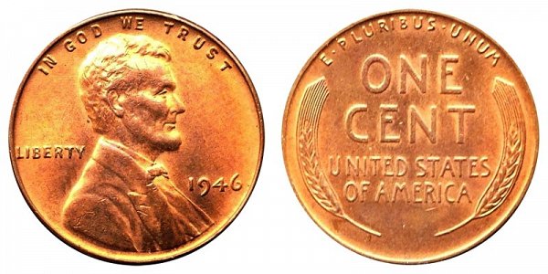 1946 Lincoln Wheat Cent Penny 