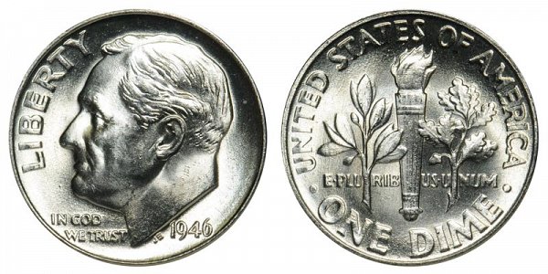 1946 Silver Roosevelt Dime 